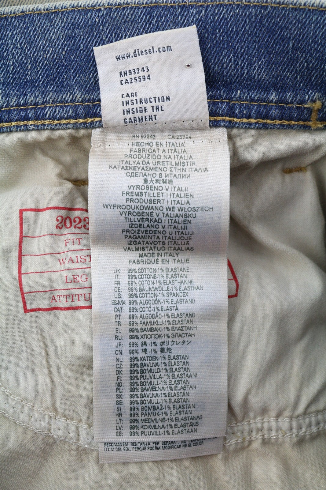 DIESEL 2023 D-Finitive 09H78 Men's W34/L30 Blue Tapered Regular Denim RRP295