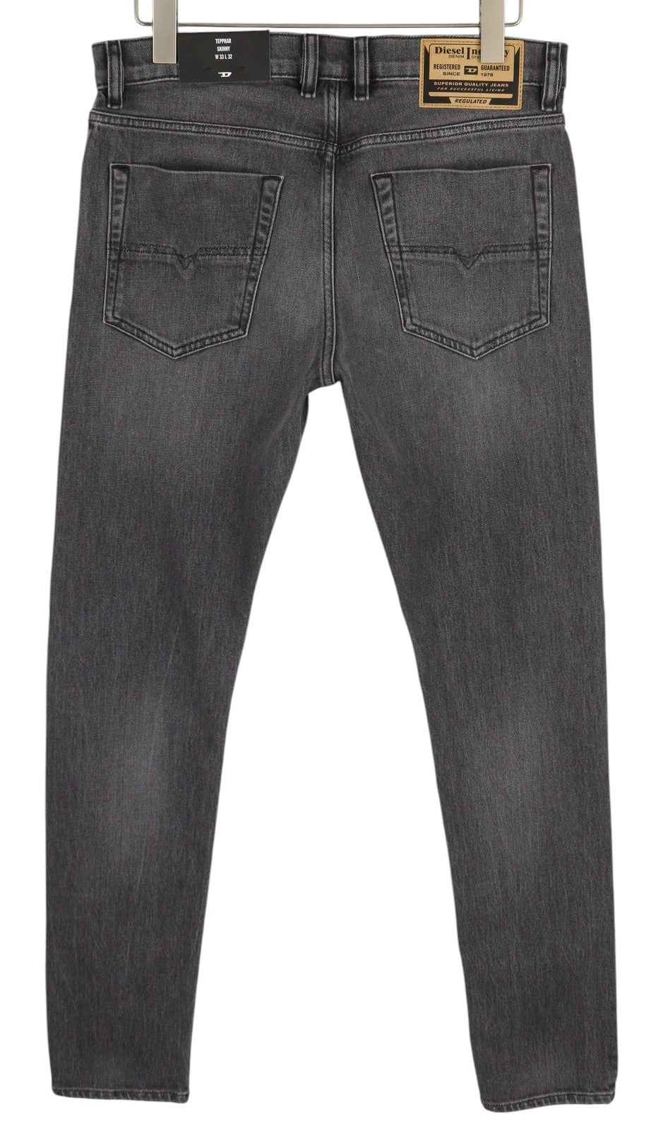 DIESEL Tepphar-X R975F Men's W33/L32 Skinny Grey Washed Button Fly Denim RRP175
