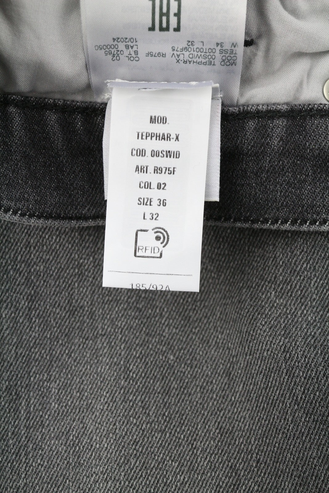 DIESEL Tepphar-X R975F Men's W36/L32 Skinny Grey Denim Button Fly Washed RRP175