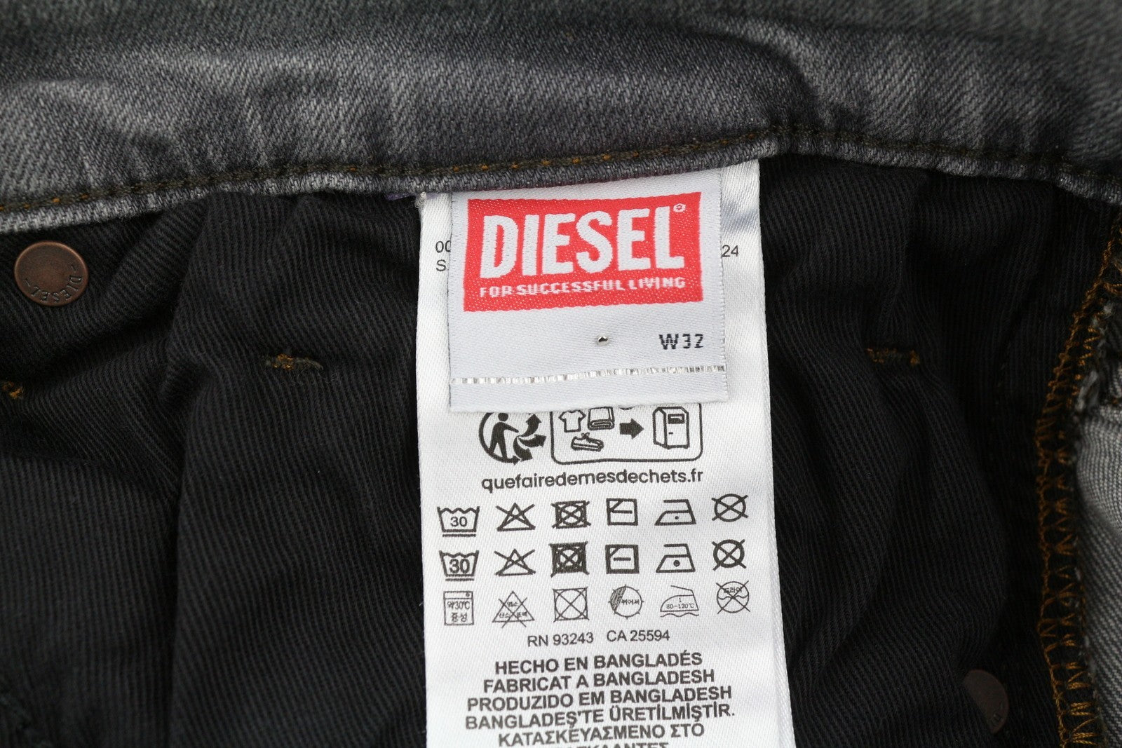 DIESEL Tepphar RB061 Men's W32/L32 Slim Grey Washed Denim Button Fly RRP175