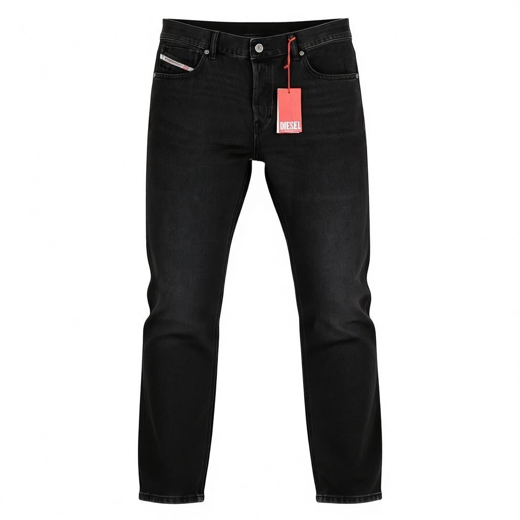 DIESEL 1995 D-Sark 09B88 Men's W34/L32 Slim Straight Black Denim Jeans RRP185