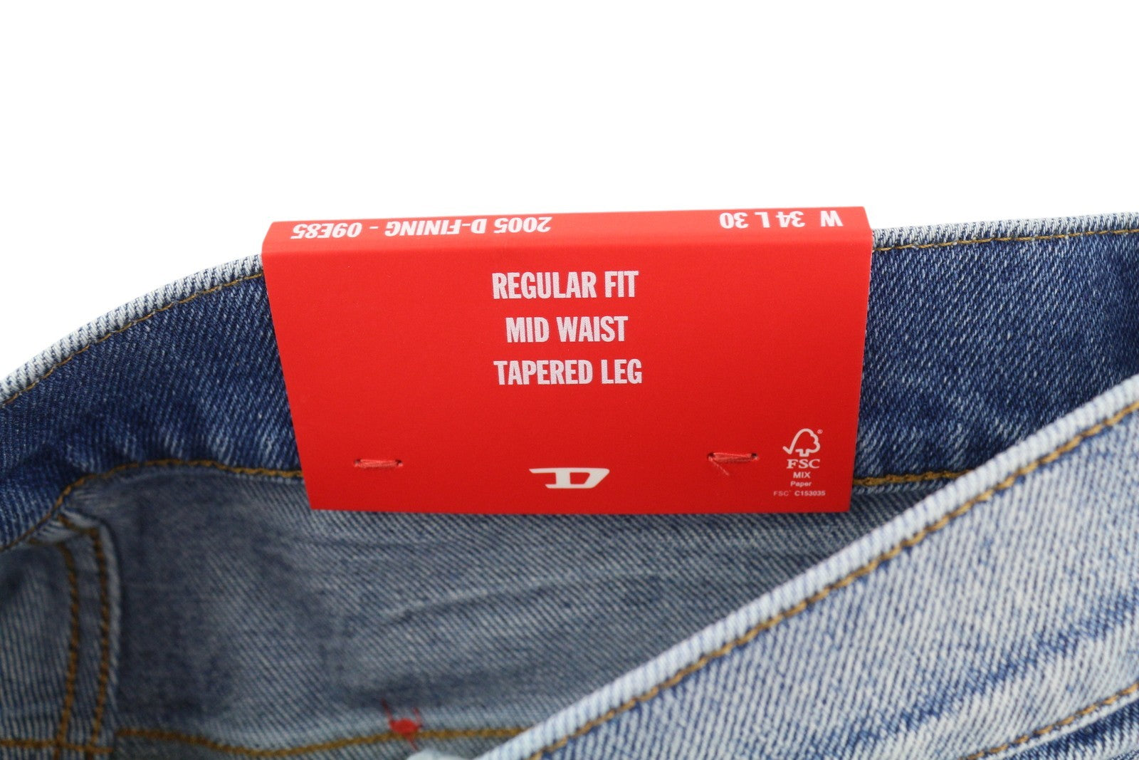 DIESEL 2005 D-Fining 09E85 Men's W34/L30 Blue Washed Tapered Regular RRP295