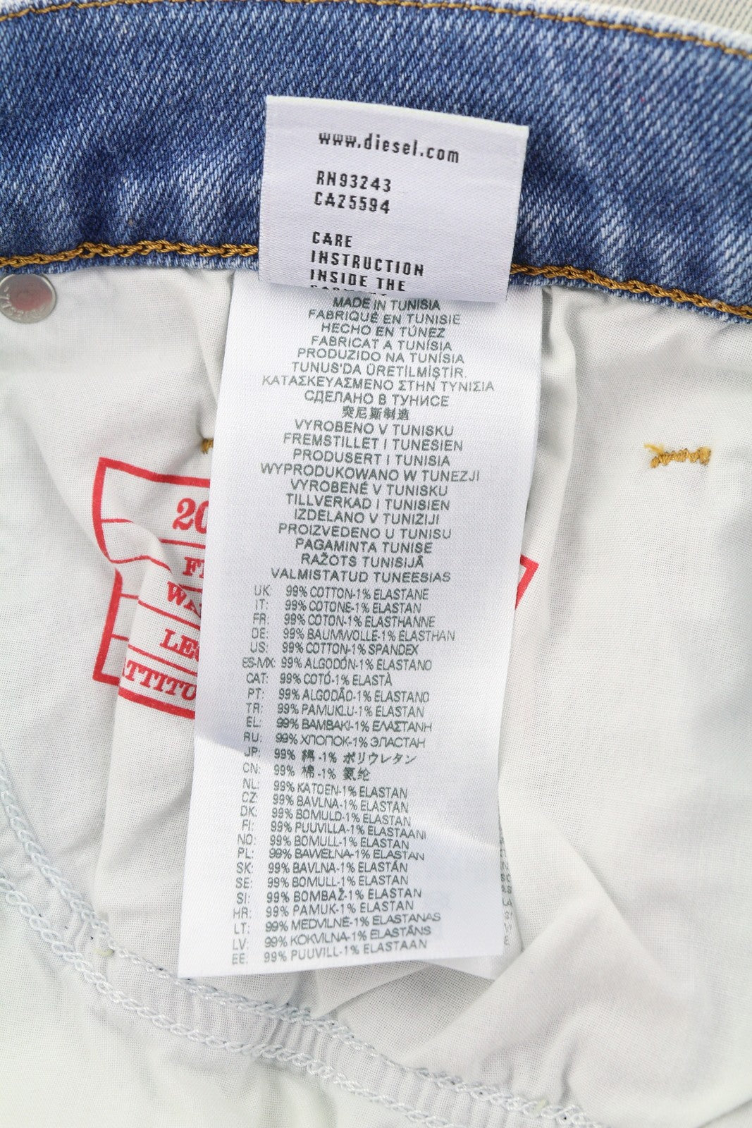 DIESEL 2019 D-Strukt 9C08L Men's W34/L30 Slim Washed Blue Zip Fly Denim RRP250