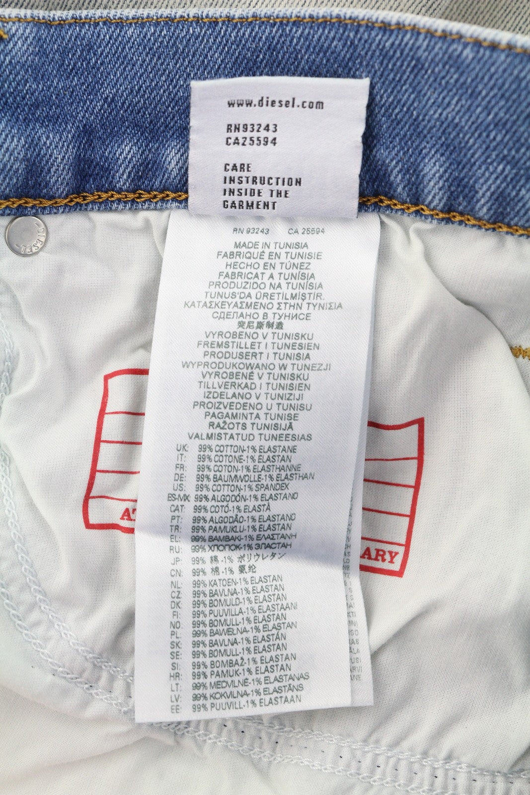 DIESEL 2019 D-Strukt 9C08L Men's W36/L30 Slim Zip Fly Denim Washed Blue RRP250