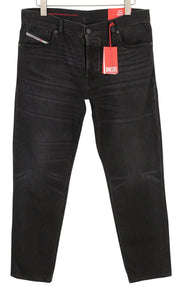 DIESEL 1995 09B88 Men's W32/L32 Slim Black Straight Button Washed Denim RRP185