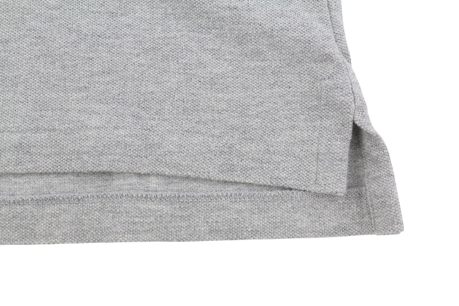 RALPH LAUREN Custom Slim Fit Men Polos S Grey Melange Cotton Logo Short Sleeve