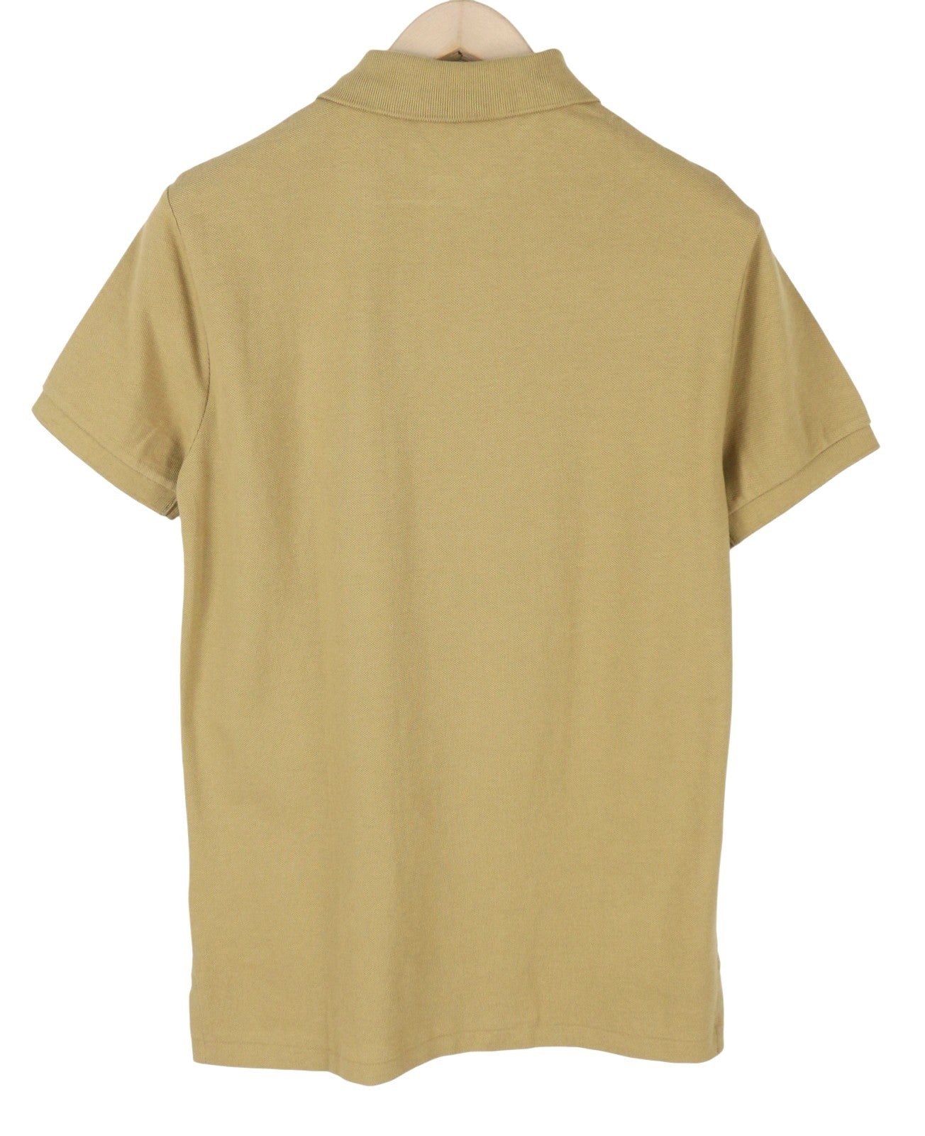 RALPH LAUREN Custom Slim Fit Men Polos L Beige Embroidered Logo Short Sleeve