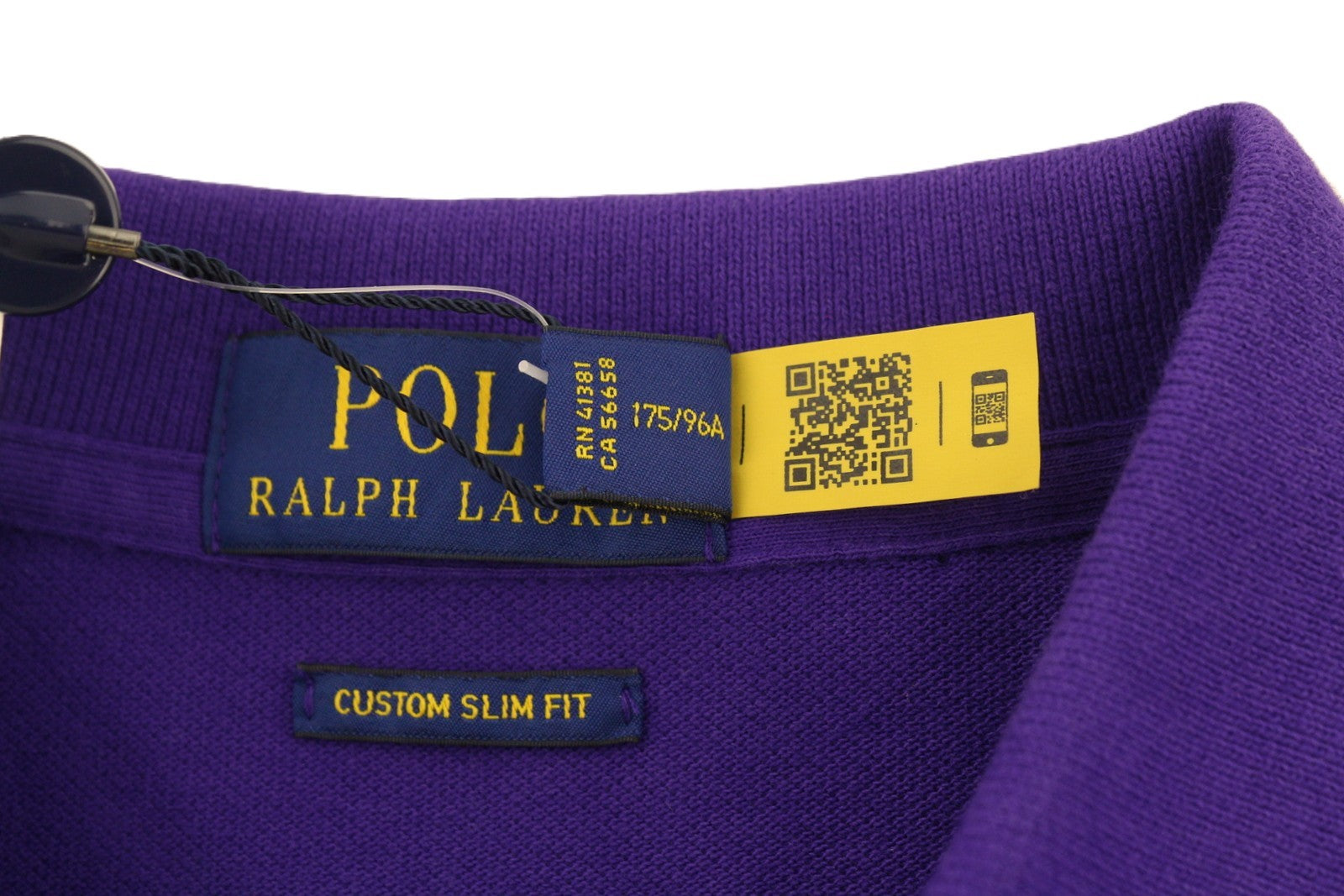 RALPH LAUREN Custom Slim Fit Men Polos M Purple Cotton Logo Short Sleeve
