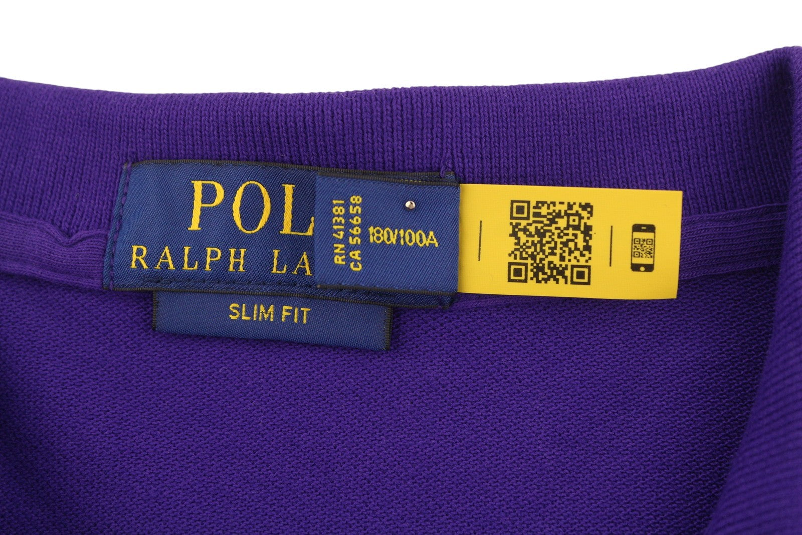 RALPH LAUREN Slim Fit Men Polos L Purple Cotton Embroidered Logo Short Sleeve