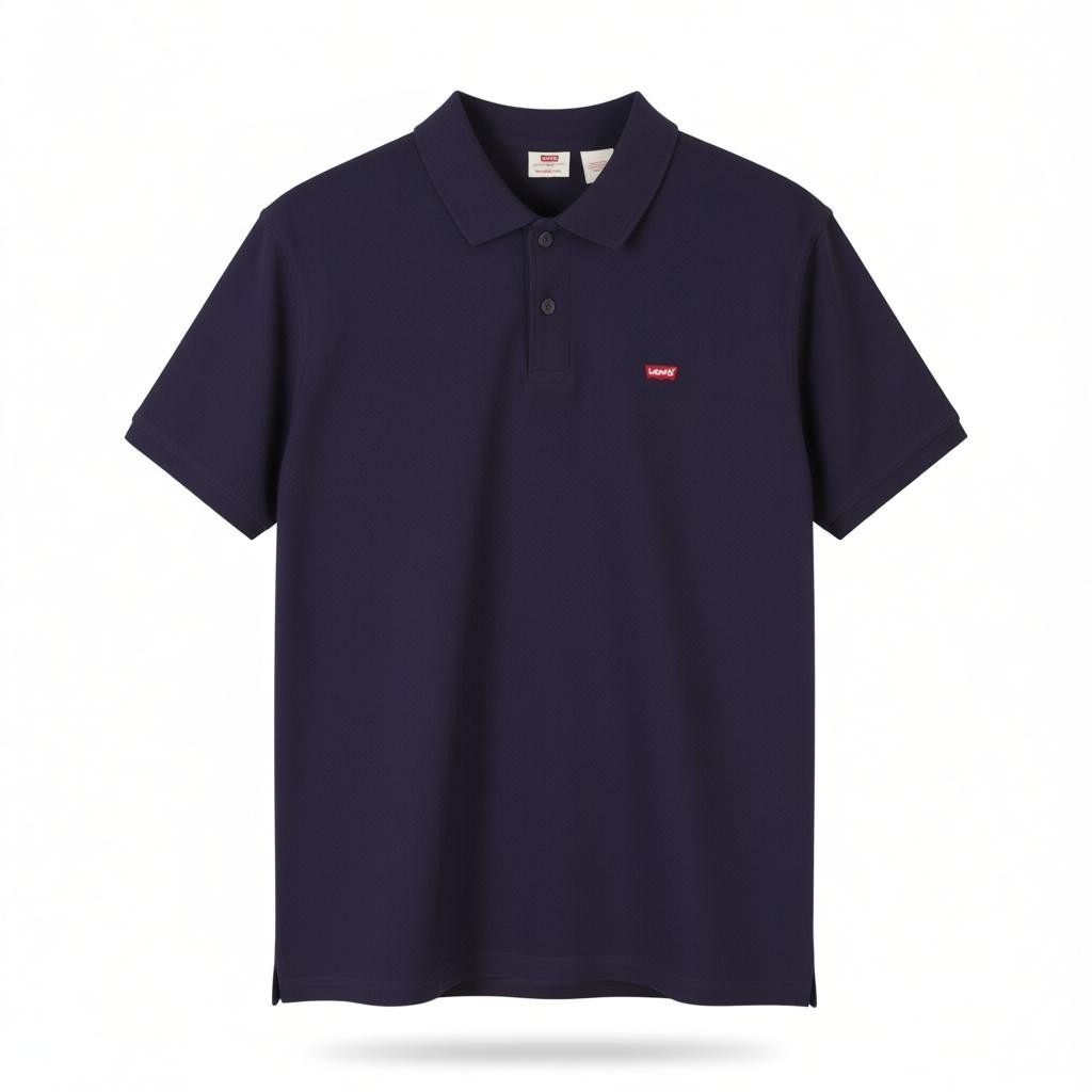 LEVI'S Standard Fit Men Polos M Purple Cotton Patch Logo Short Sleeved