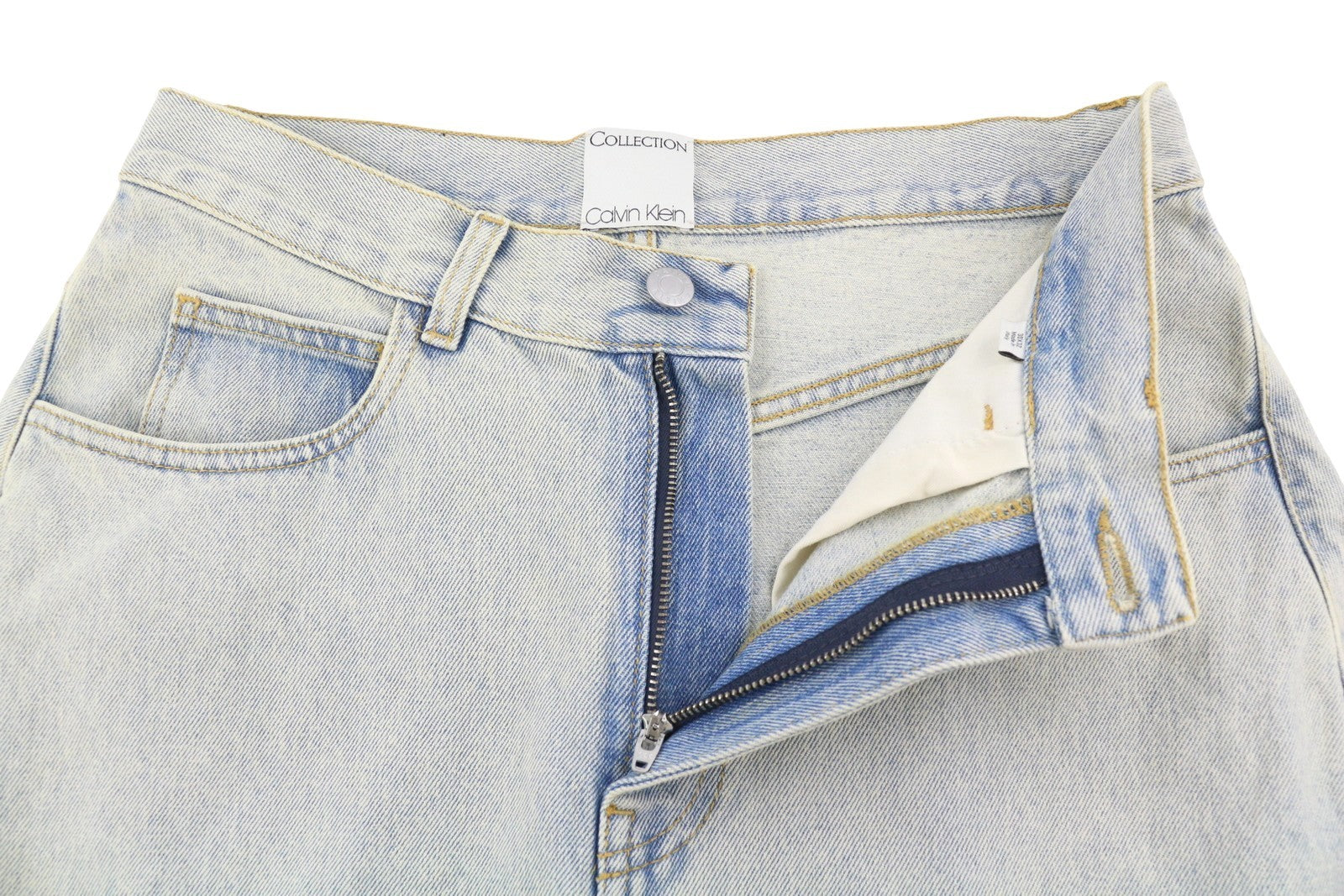 CALVIN KLEIN COLLECTION Men Jeans W30/L32 Light Blue Faded Relaxed Wide RRP750