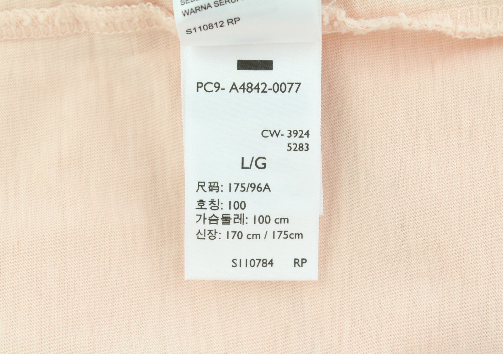 LEVI'S Slim Fit Men Polos L Light Pink Cotton Short Sleeved Casual