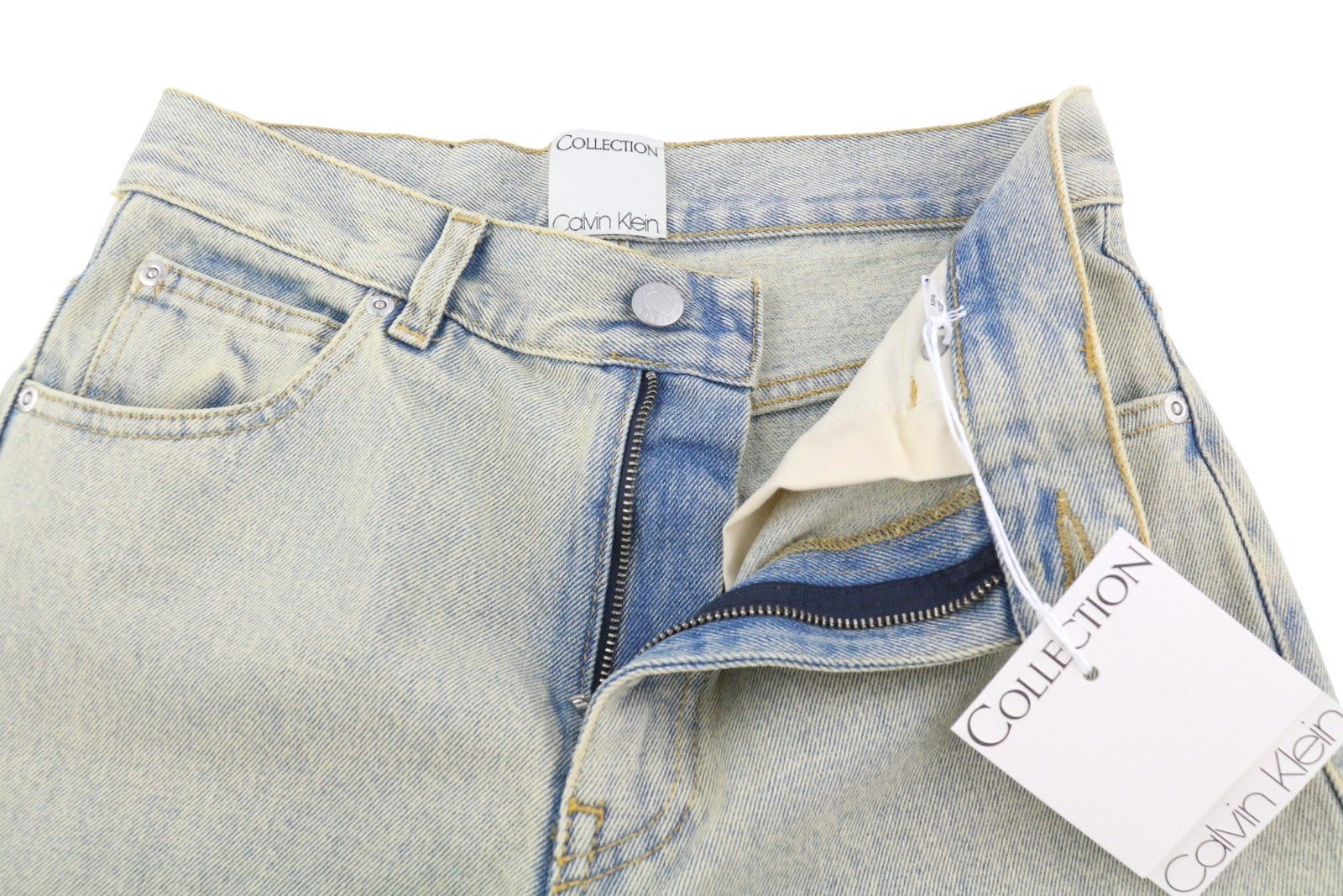 CALVIN KLEIN COLLECTION Men Jeans W30/L32 Blue Faded Aged Look Relaxed Denim