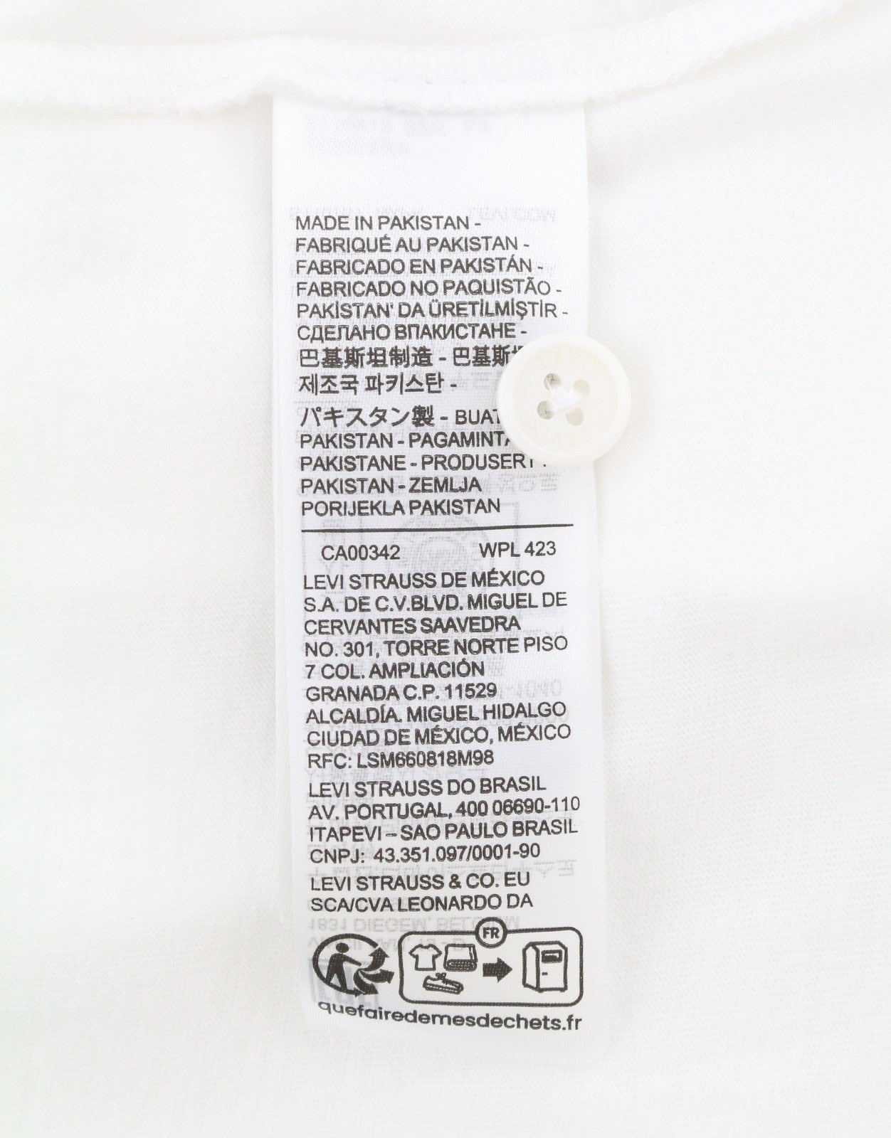 LEVI'S Standard Fit Men Polos XS White Embroidered Logo Cotton Short Sleeve