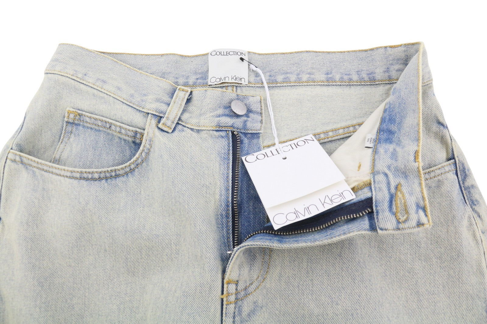 CALVIN KLEIN COLLECTION Men Jeans W28/L32 Light Blue Faded Relaxed Wide RRP750