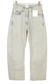 CALVIN KLEIN COLLECTION Women Jeans W26/L32 Light Blue Faded Wide Relaxed RRP491