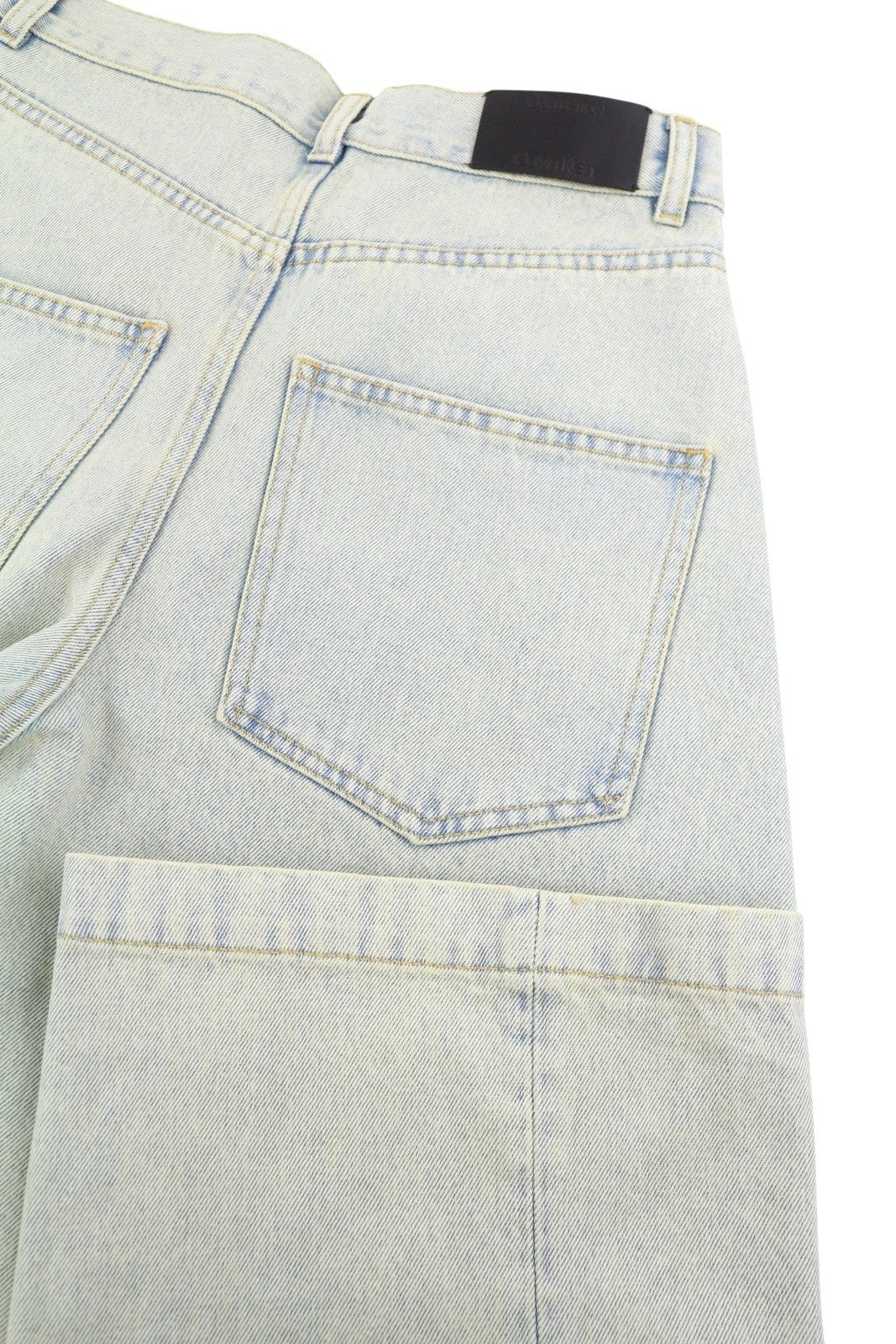 CALVIN KLEIN COLLECTION Women Jeans W25/L32 Light Blue Faded Wide Relaxed RRP491