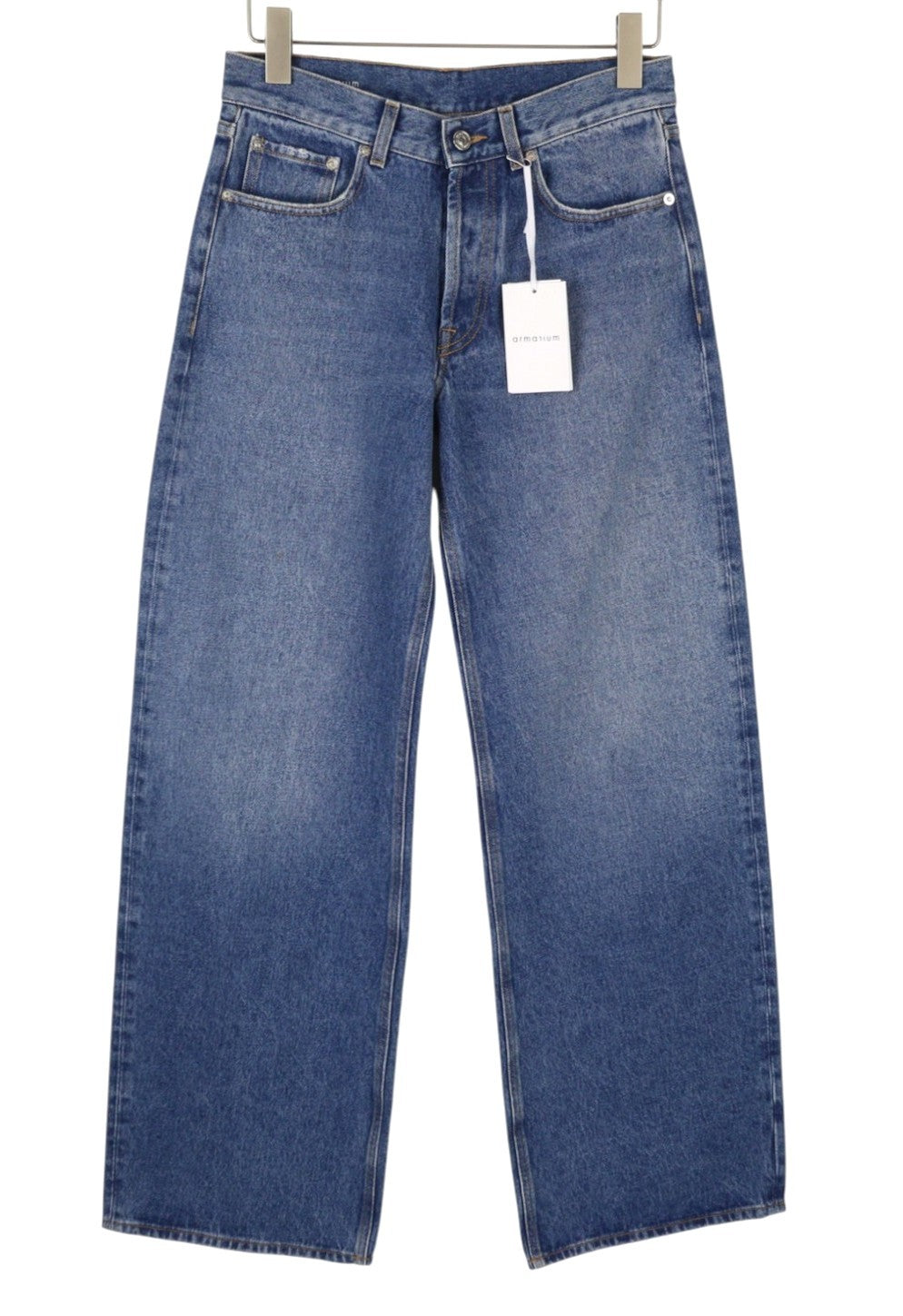 ARMARIUM Diletta Women Jeans 42 Blue Whiskers Washed Relaxed Twisted Seam RRP415