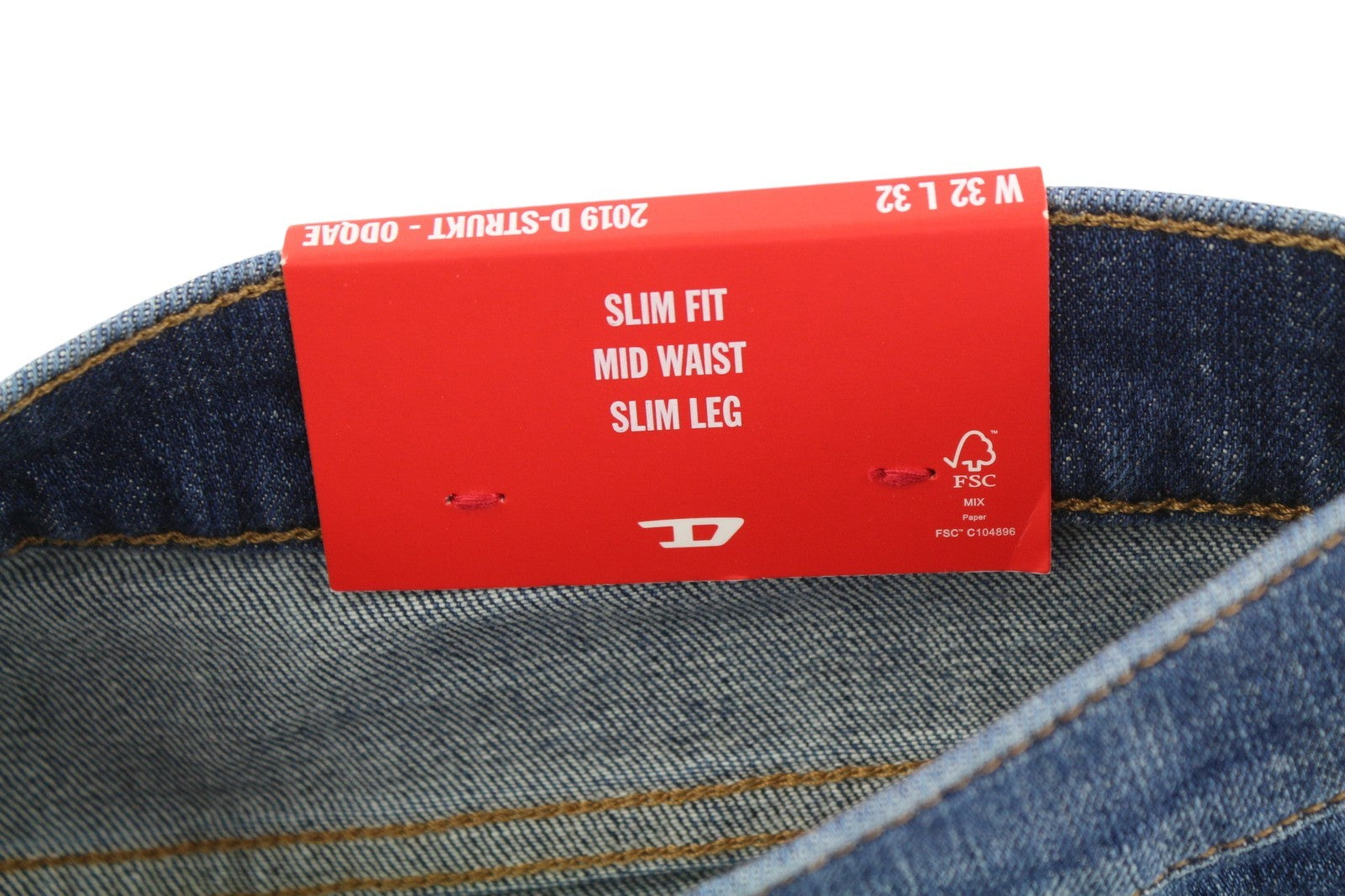 DIESEL 2019 D-Strukt 0DQAE Men's W32/L32 Slim Zip Fly Faded Blue Denim RRP175