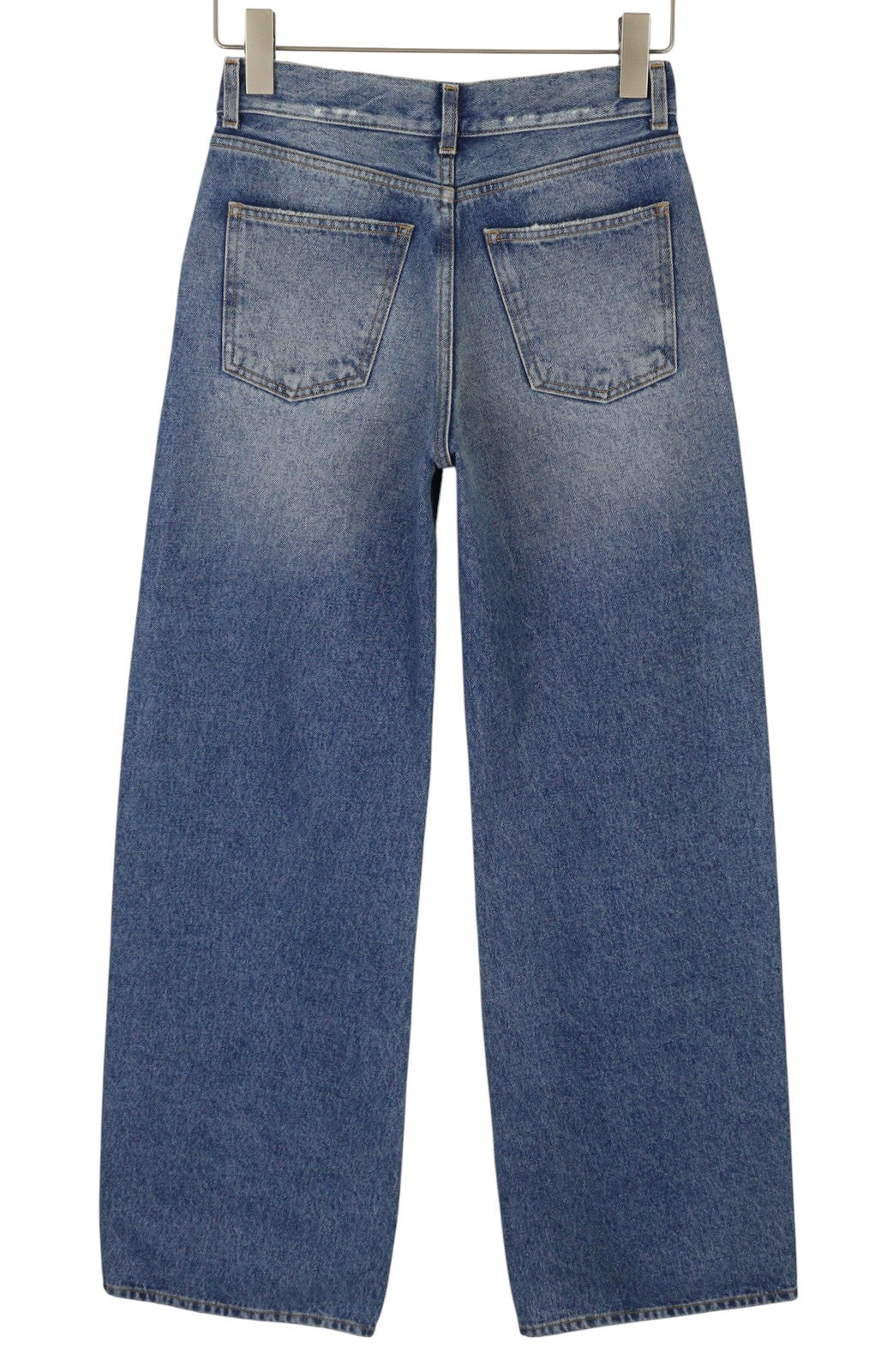 ARMARIUM Luke Women Jeans 36 Blue Faded Distress Relaxed Button Fly RRP570