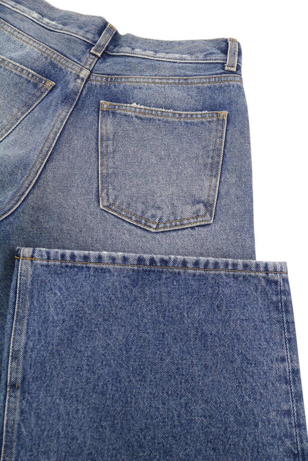 ARMARIUM Luke Women Jeans 36 Blue Faded Distress Relaxed Button Fly RRP570