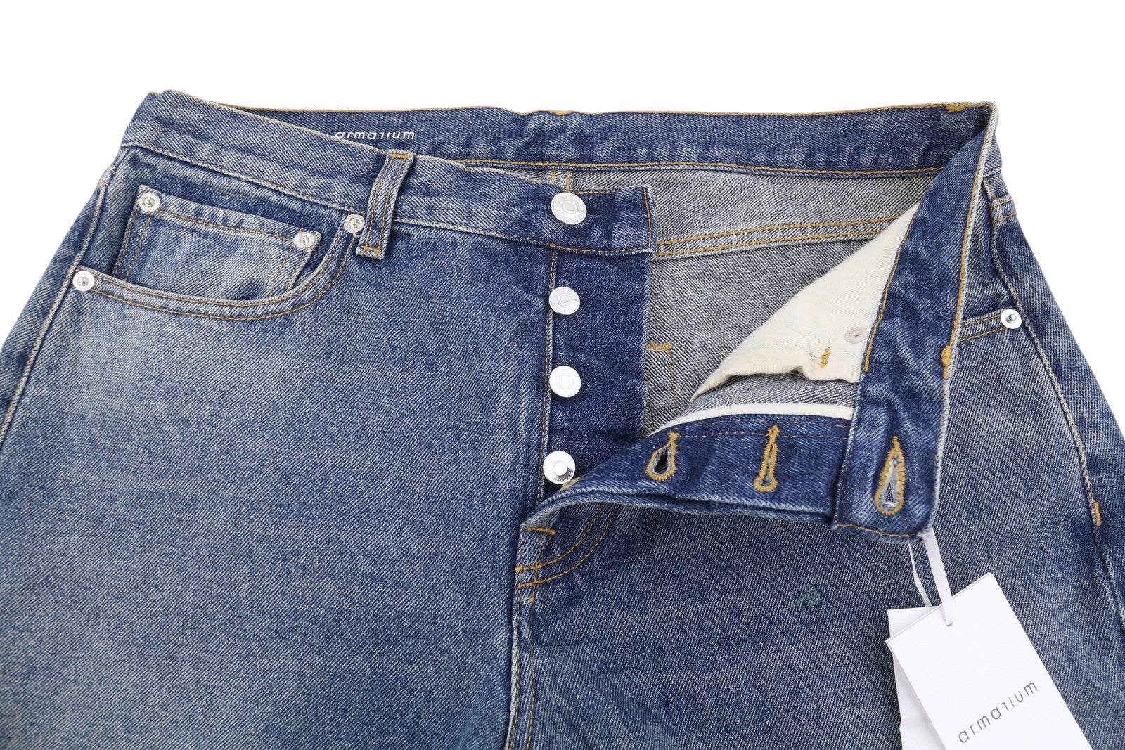 ARMARIUM Diletta Women Jeans 42 Blue Whiskers Faded Relaxed Twisted Seam RRP415