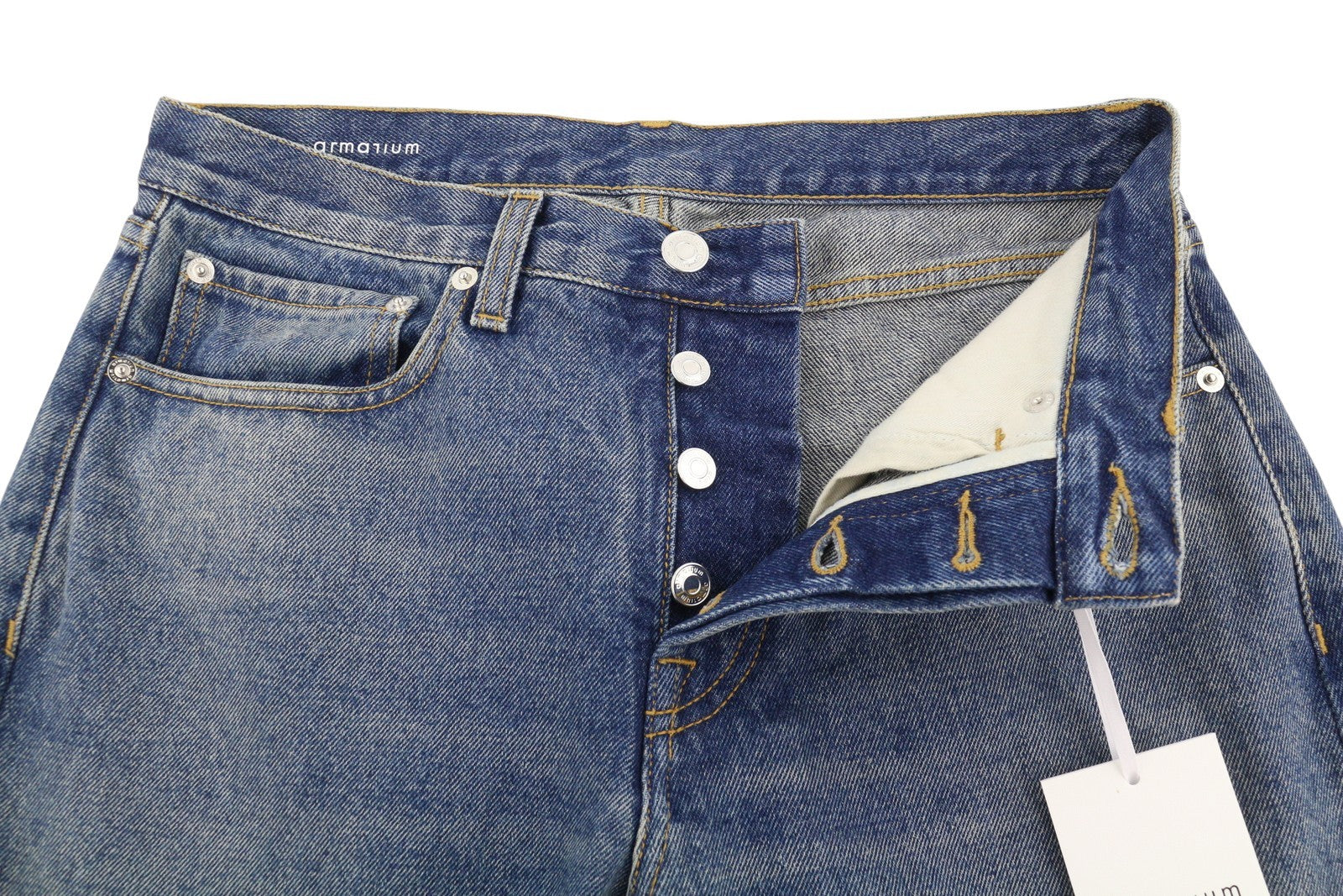 ARMARIUM Diletta Women Jeans 40 Blue Whiskers Faded Relaxed Twisted Seam RRP415