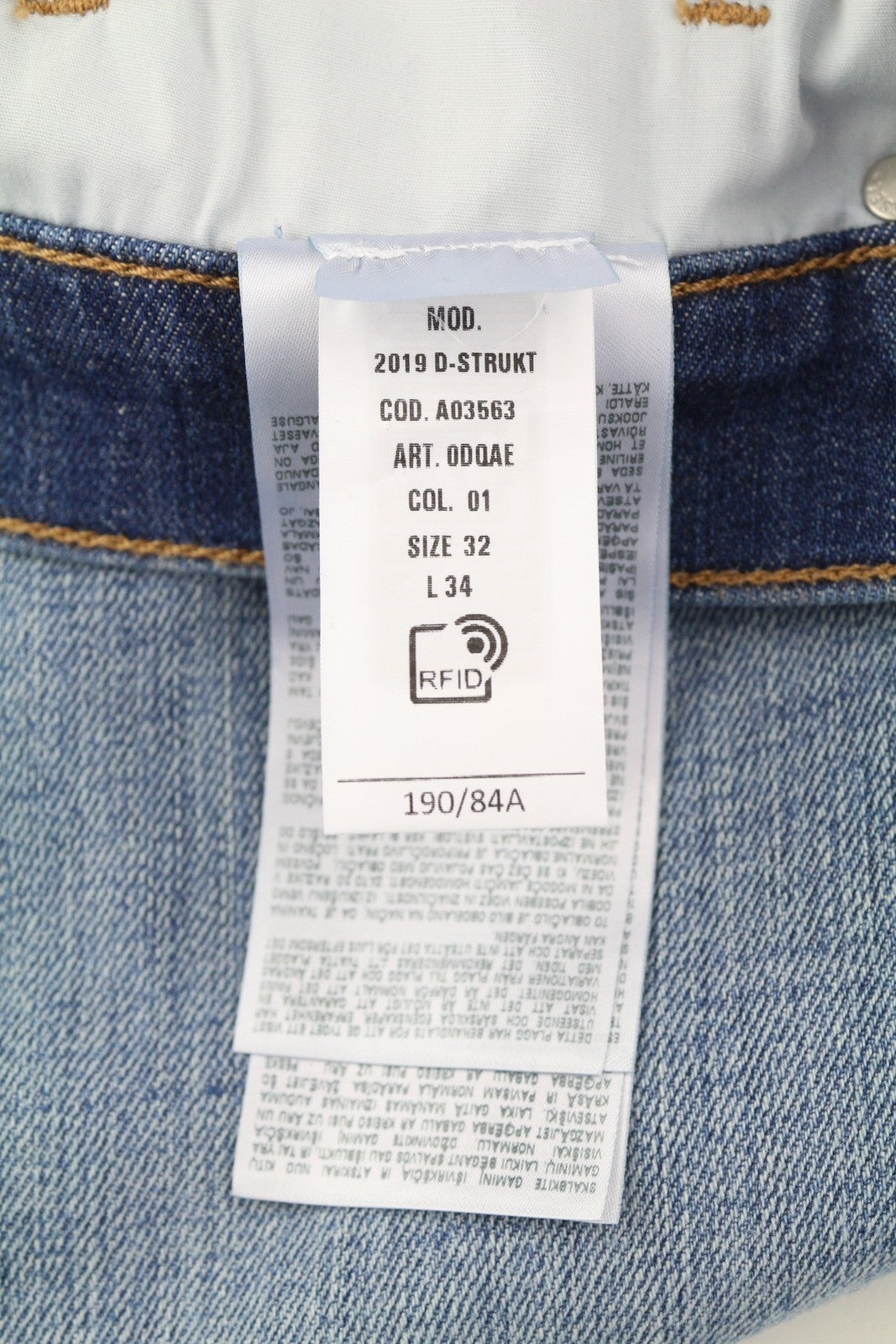 DIESEL 2019 D-Strukt 0DQAE Men's W32/L34 Slim Blue Faded Denim Zip Fly RRP175