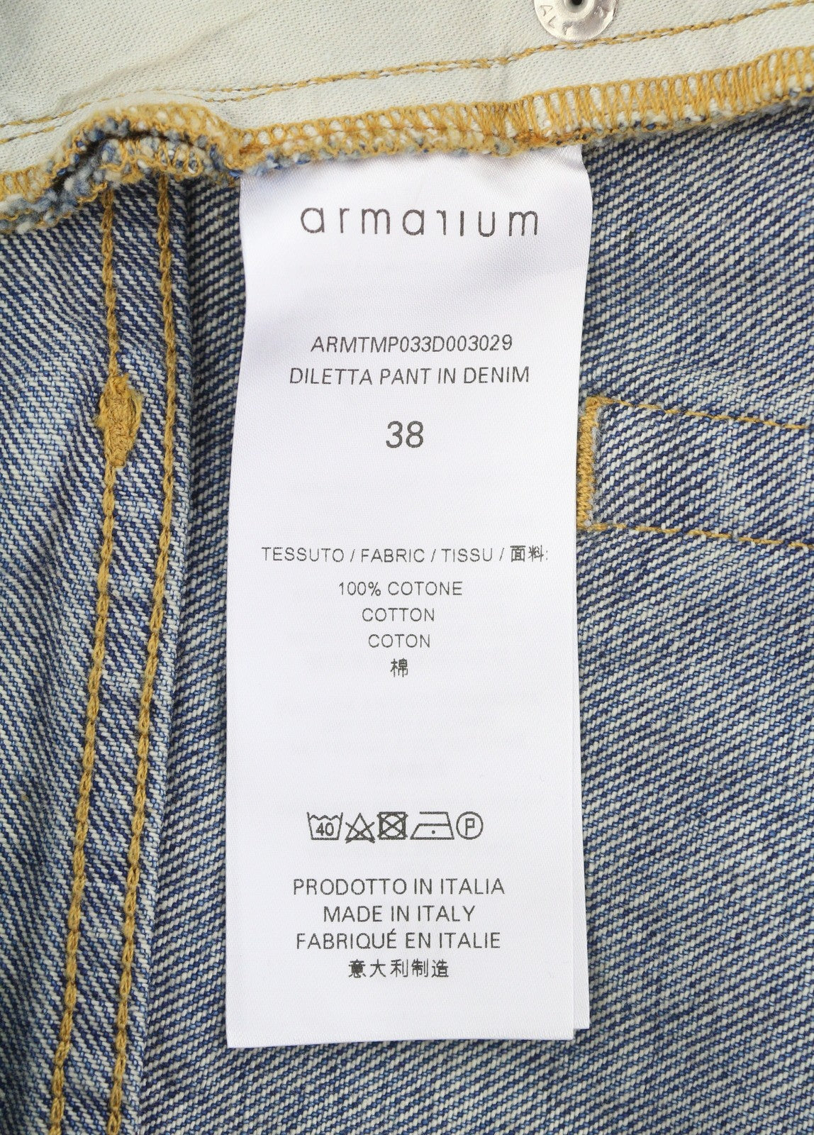 ARMARIUM Diletta Women Jeans 38 Blue Whiskers Faded Relaxed Twisted Seam RRP415