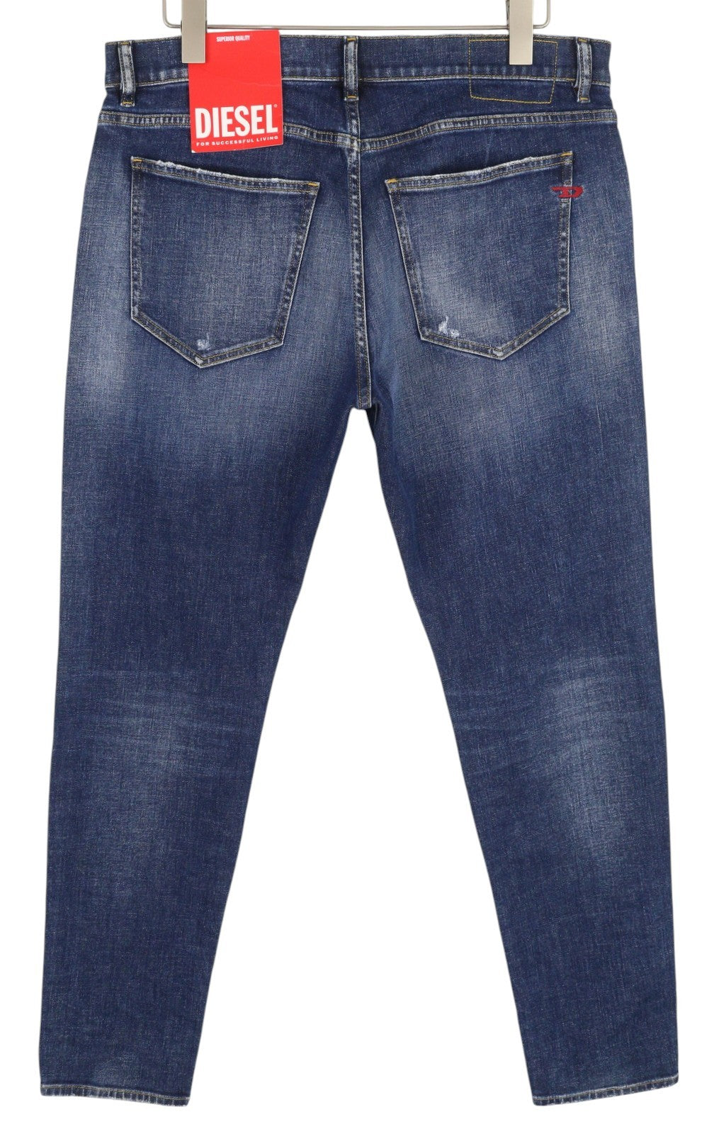 DIESEL 2019 D-Strukt E9B90 Men W36/L32 Slim Blue Denim Distressed Faded RRP250