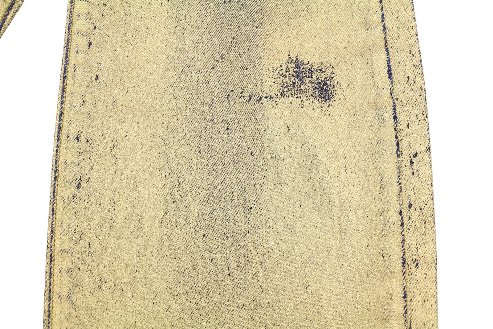 R13 Boyfriend Women Jeans 27 Vintage Gold Indigo Shiny Glitter Zip Fly