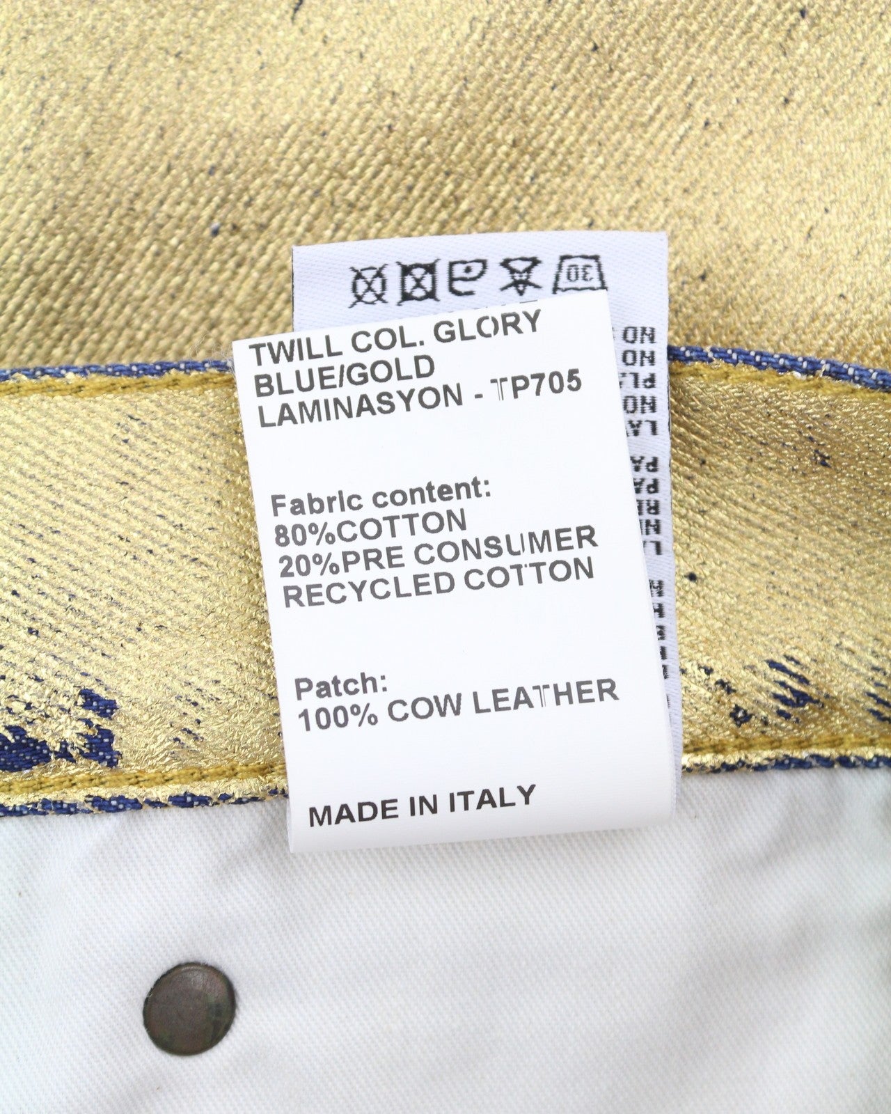 R13 Boyfriend Women Jeans 27 Vintage Gold Indigo Shiny Glitter Zip Fly