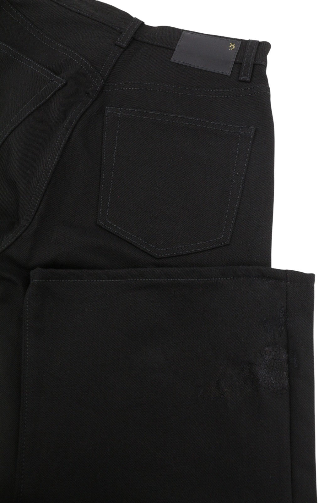 R13 Jane Women Jeans 25 Vintage Boyd Black W/Paint Splatter Flared High Waist