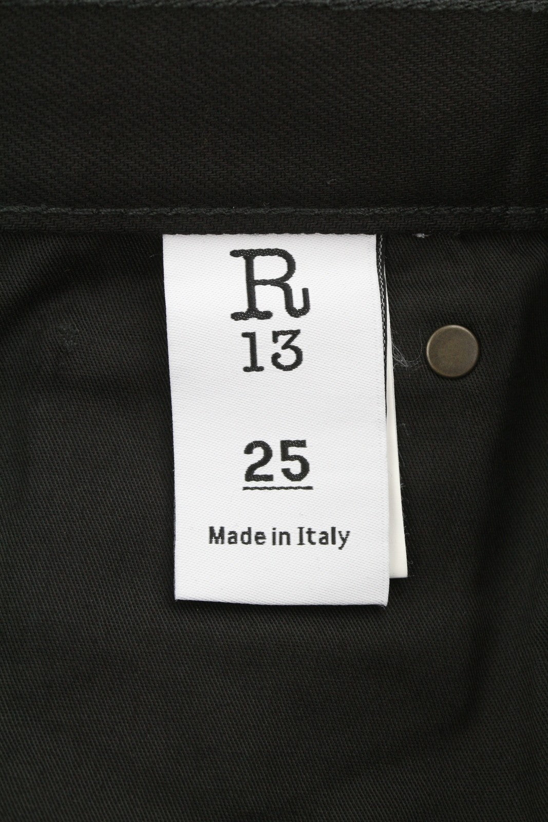 R13 Jane Women Jeans 25 Vintage Boyd Black W/Paint Splatter Flared High Waist