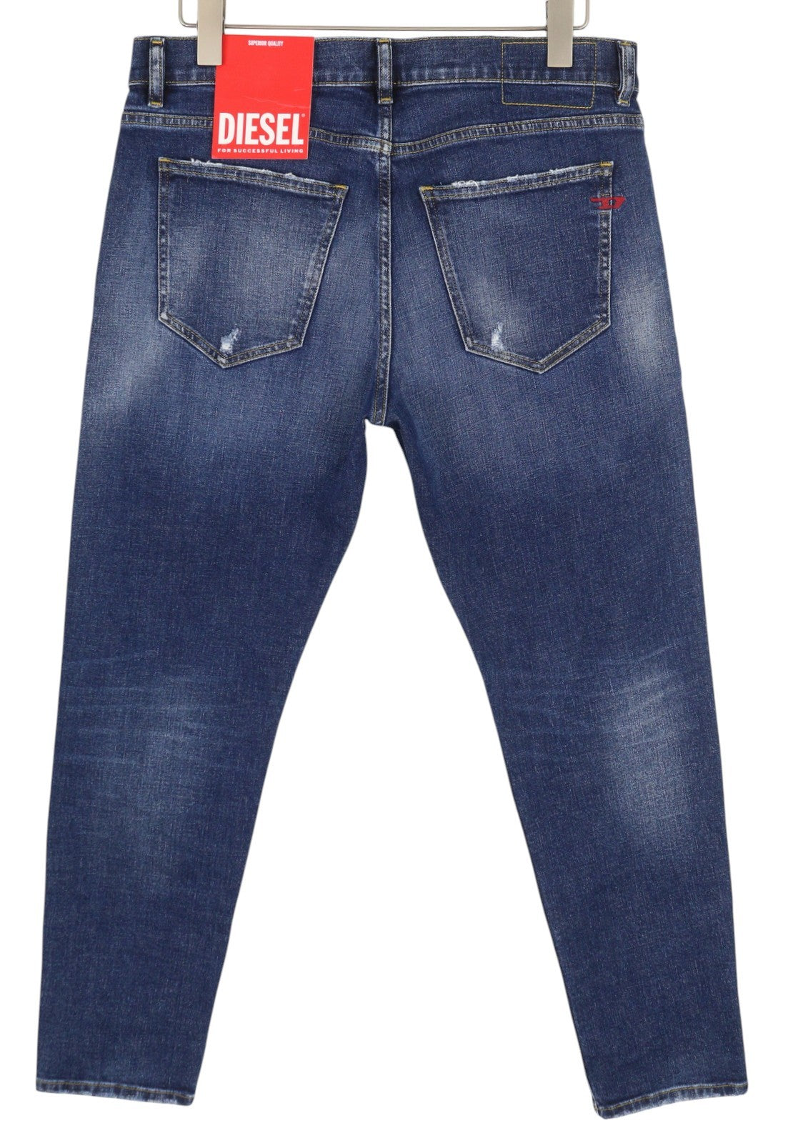 DIESEL 2019 D-Strukt E9B90 Men's W36/L32 Slim Faded Distress Blue Denim RRP250