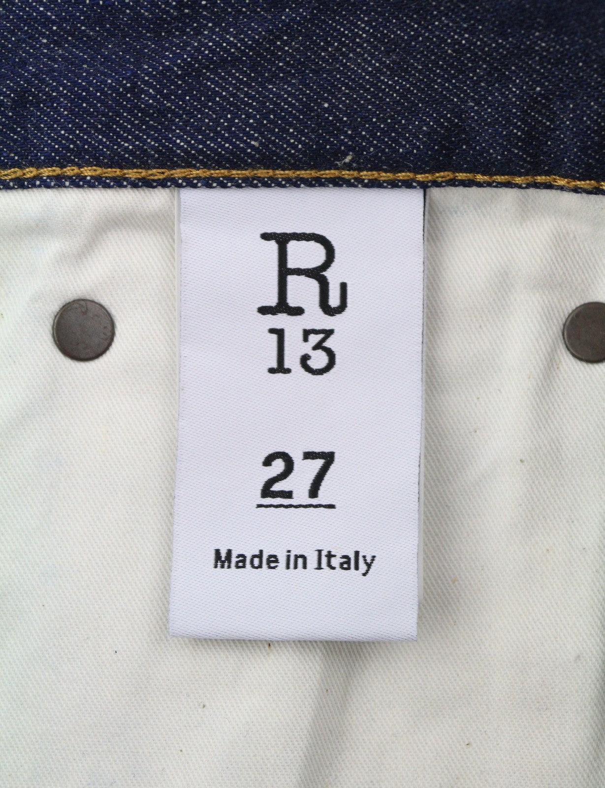 R13 Boyfriend Women Jeans 27 Dark Blue Straight Fit Zip Fly Denim