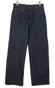 R13 Lisa Baggy Women Jeans 27 Bain Blue Dark Loose Fit Rigid Zip Fly Long