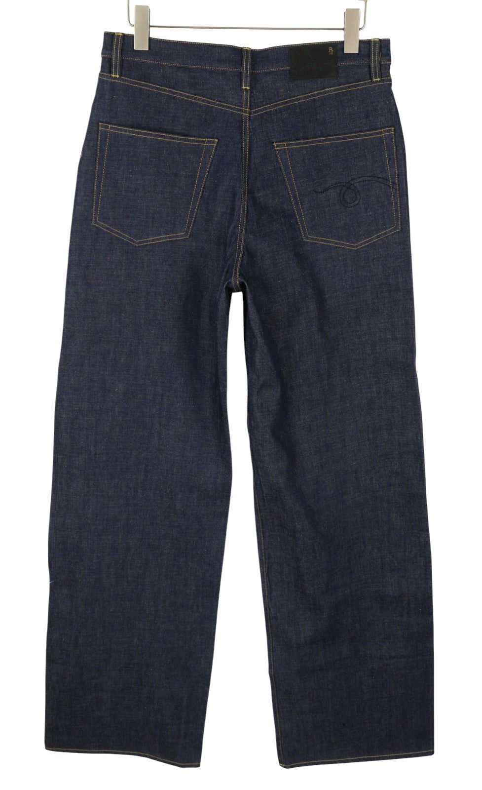 R13 Lisa Baggy Women Jeans 27 Bain Blue Dark Loose Fit Rigid Zip Fly Long