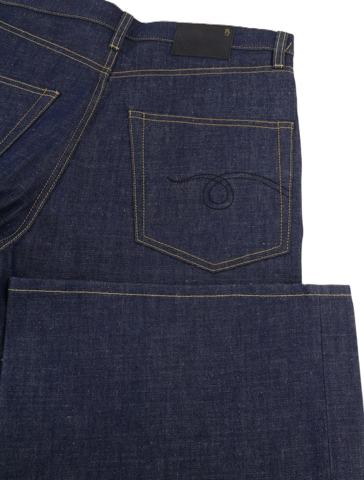 R13 Lisa Baggy Women Jeans 27 Bain Blue Dark Loose Fit Rigid Zip Fly Long