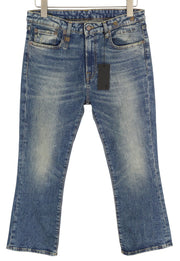 R13 Kick Fit Women's 28 Blue Washed Bootcut Denim Kelly Stretch Zip