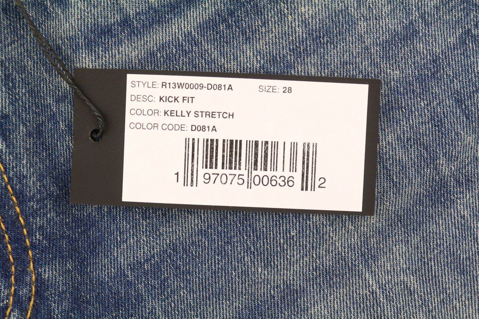 R13 Kick Fit Women's 28 Blue Washed Bootcut Denim Kelly Stretch Zip