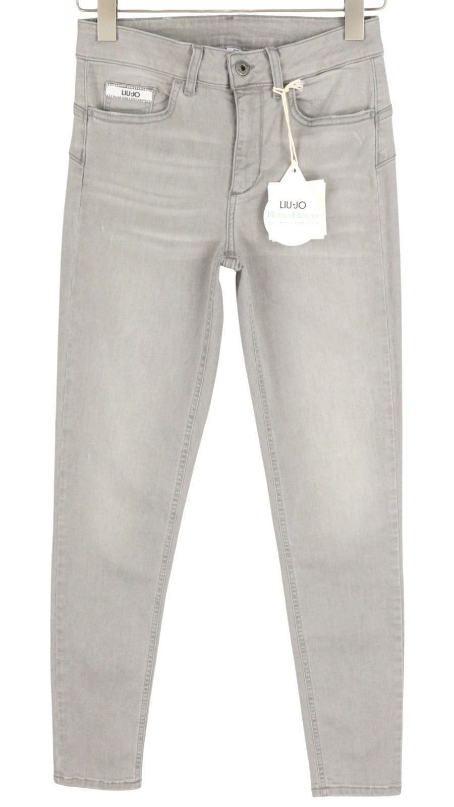 LIU JO Microflaire Women's W28 Washed Blue Bootcut Denim Unfinished Hems