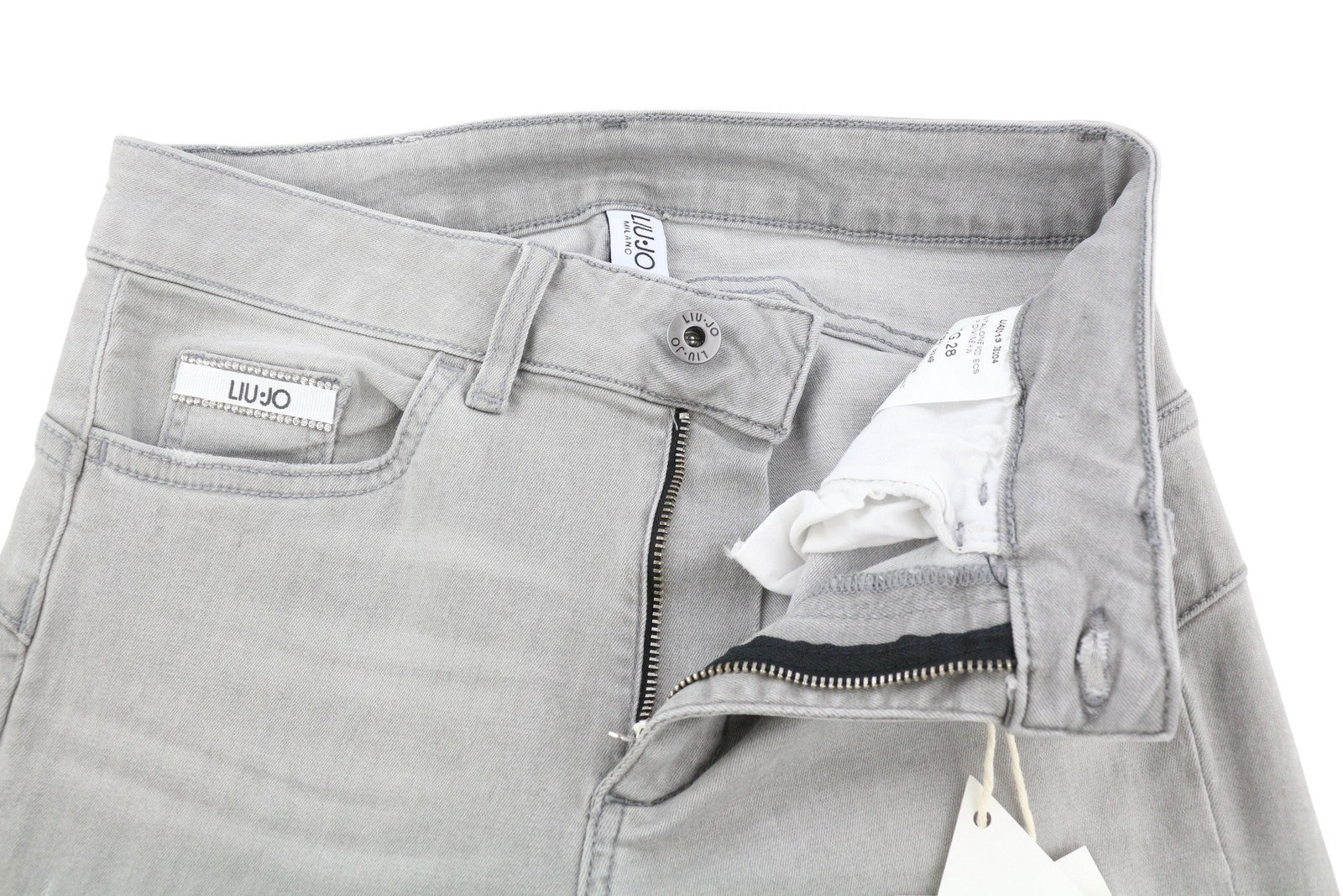 LIU JO Microflaire Women's W28 Washed Blue Bootcut Denim Unfinished Hems