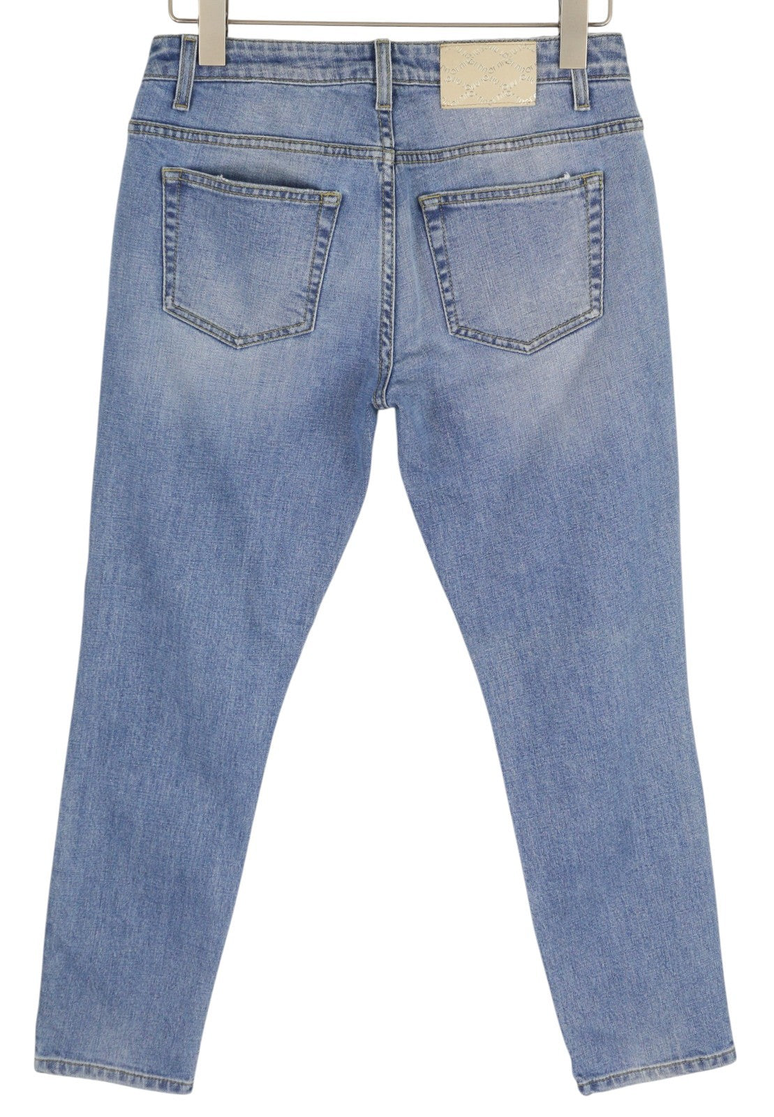 LIU JO Relaxed Women's W28 Slim Washed Blue Ripped Denim Logo Detail