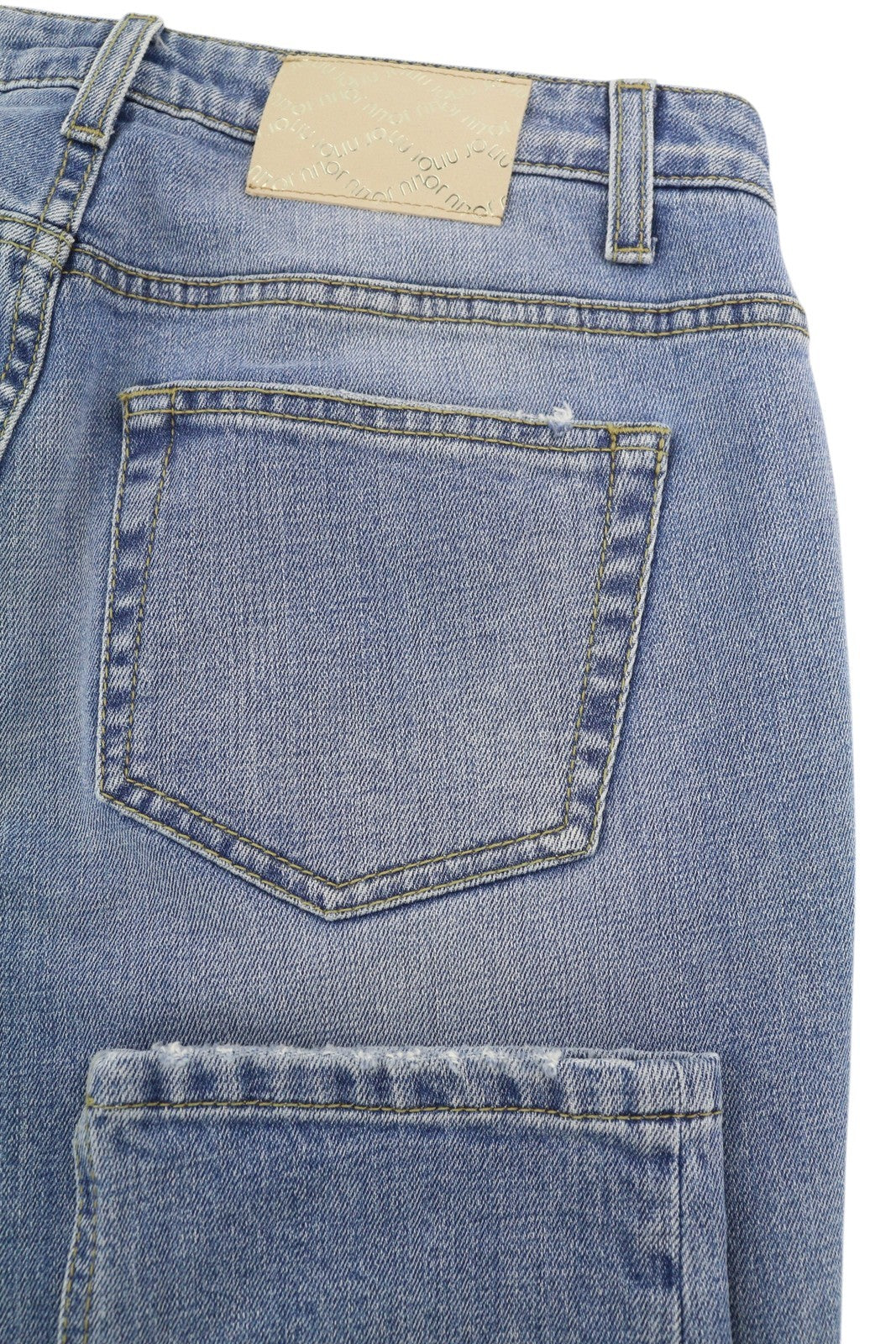 LIU JO Relaxed Women's W28 Slim Washed Blue Ripped Denim Logo Detail