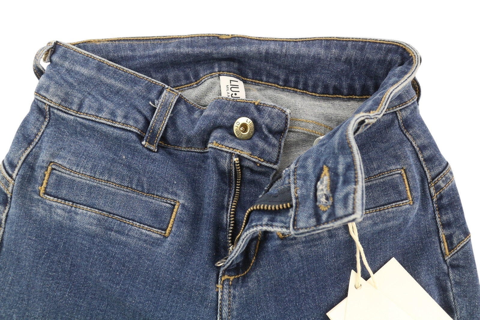 LIU JO Women's W24 Blue Denim Bootcut Zip Fly All Season Casual Logo