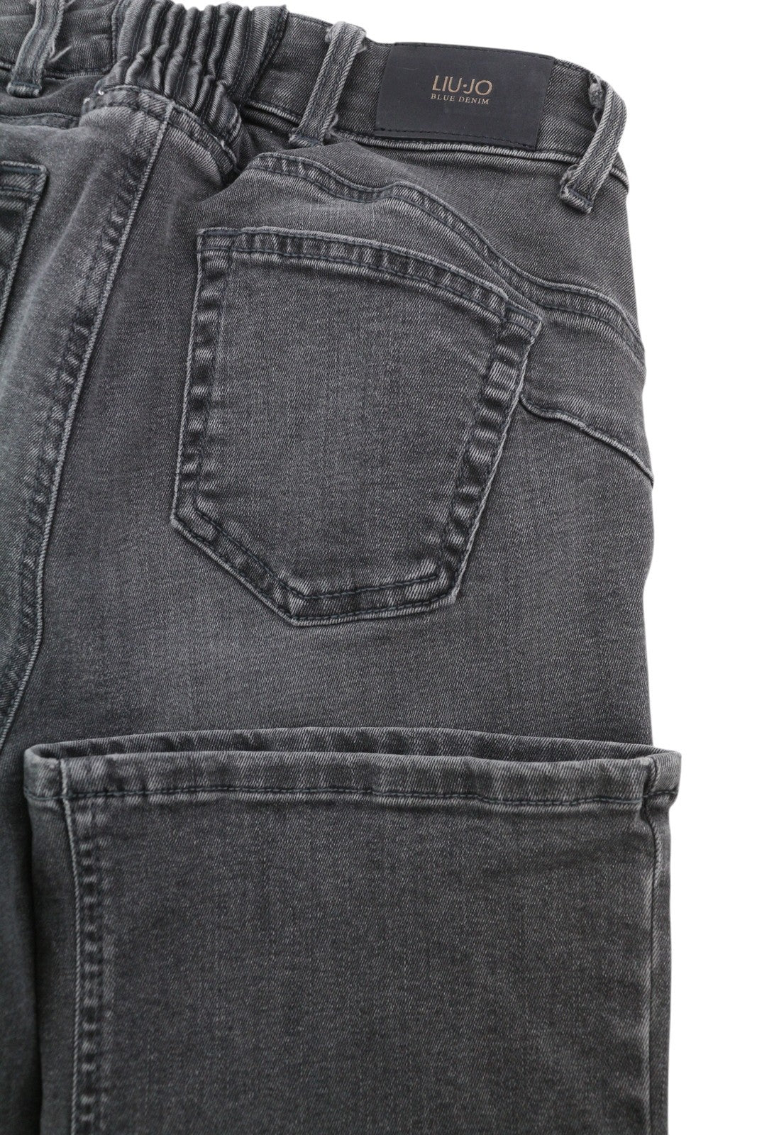 LIU JO Up Fly Women's W28 Grey Washed Bootcut Denim Button Fly Logo