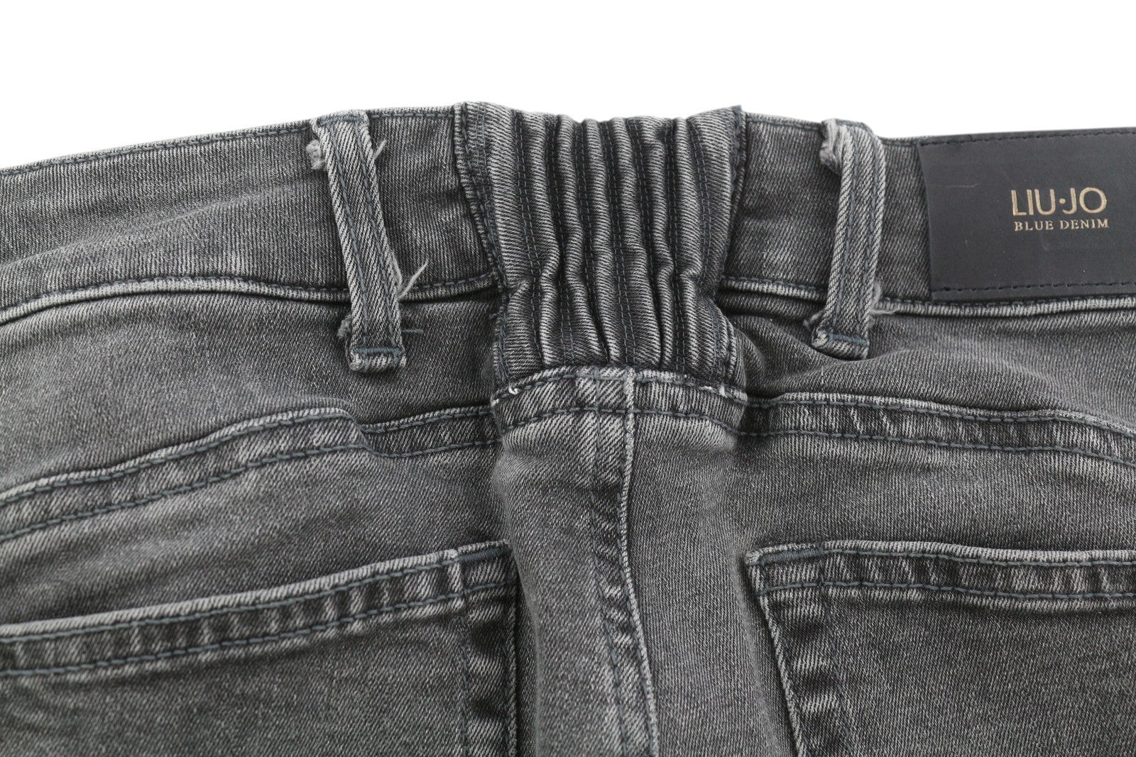 LIU JO Up Fly Women's W28 Grey Washed Bootcut Denim Button Fly Logo