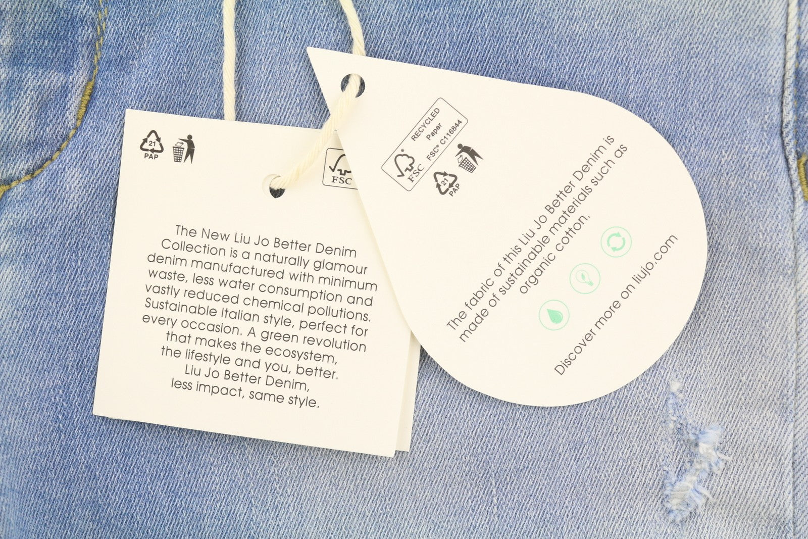 LIU JO Evita Women's W28 Skinny Blue Ripped Washed Denim Logo Detail