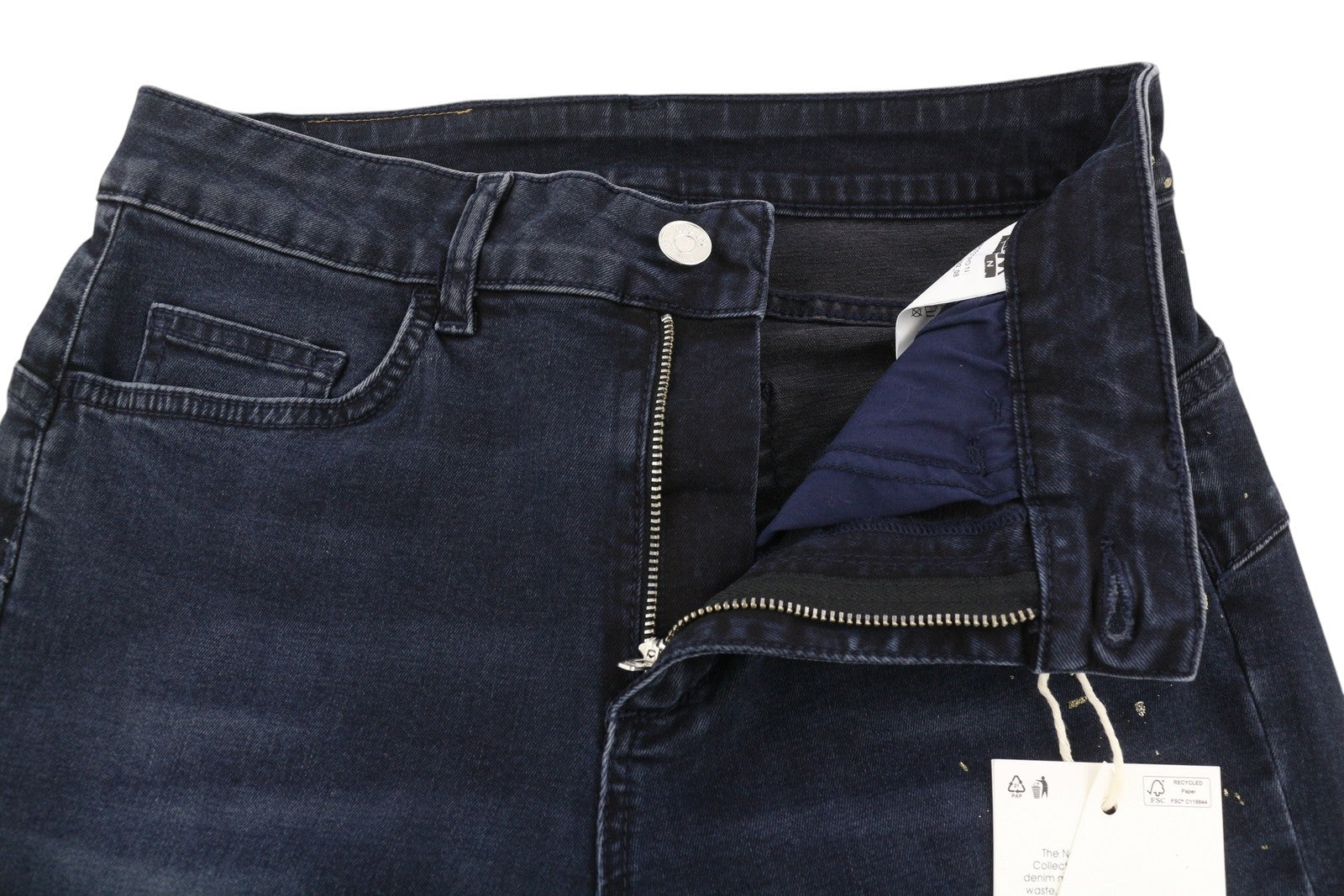 LIU JO New Classy Women's W28 Slim Blue Washed Denim Painted Ankle Cut